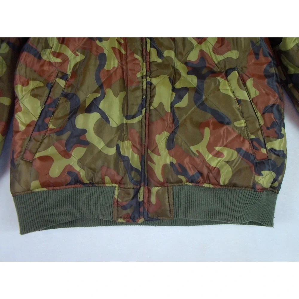 TEN WEST Boy's 14/16 Reversible Camo Quilted‎ Puffer Jacket  Removable Sleeves